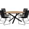 Mexico Gartenset Tisch �140 cm Natur 4 St�hle schwarz.