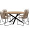 Mexico Gartenset Tisch �140 cm Natur 4 St�hle braun.
