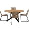 Mexico Gartenset Tisch �140 cm Natur 4 St�hle braun.