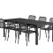 Mirko hagesett bord 90x200 cm svart 6 stoler svart.