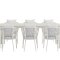 Mirko haves�t bord 90x200cm beige 6 stole hvid.