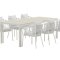 Mirko haves�t bord 90x200cm beige 6 stole hvid.