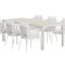 Mirko haves�t bord 90x200cm beige 6 stole hvid.