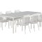 Lino haves�t bord 100x220cm beige 6 stole hvid.