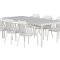 Lino haves�t bord 100x220cm beige 6 stole hvid.