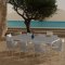 Lino haves�t bord 100x220cm beige 6 stole hvid.
