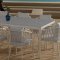 Lino haves�t bord 100x220cm beige 6 stole hvid.