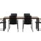Bois hagesett bord 90x200 cm natur 6 stoler svart.