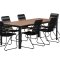 Bois hagesett bord 90x200 cm natur 6 stoler svart.