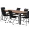 Bois hagesett bord 90x200 cm natur 6 stoler svart.