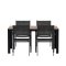 Break haves�t bord 90x150cm natur 4 stole sort.