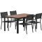 Break haves�t bord 90x150cm natur 4 stole sort.