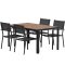 Break haves�t bord 90x150cm natur 4 stole sort.