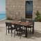 Break haves�t bord 90x150cm natur 4 stole sort.