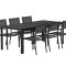 Mirko hagesett bord 90x200 cm svart 6 stoler svart.