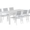 Break hagesett bord 90x200 cm hvit 6 stoler gr�.