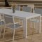 Break hagesett bord 90x200 cm hvit 6 stoler gr�.
