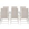 Break hagesett bord 90x200 cm hvit 6 stoler beige.