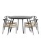 San Vito Gartenset Tisch �120 cm schwarz 4 St�hle schwarz.