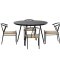 San Vito Gartenset Tisch �120 cm schwarz 4 St�hle schwarz.
