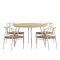 San Vito Gartenset Tisch �120 cm Natur 4 St�hle beige.