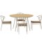 San Vito Gartenset Tisch �120 cm Natur 4 St�hle beige.