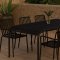 Borneo hagesett bord 100x200 cm svart 6 stoler svart.