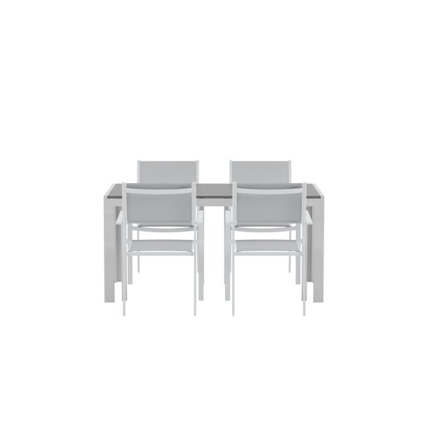 Break haves�t bord 90x150cm gr� 4 stole gr�.
