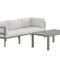 Copacabana Garten Lounge 3-Sitzer-Sofa und Couchtisch braun.