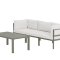 Copacabana Garten Lounge 3-Sitzer-Sofa und Couchtisch braun.