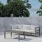 Copacabana Garten Lounge 3-Sitzer-Sofa und Couchtisch braun.