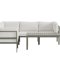 Copacabana Garten Lounge Ecksofa 3+2-Sitzer und Couchtisch braun.