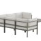 Copacabana Garten Lounge Ecksofa 3+2-Sitzer und Couchtisch braun.