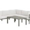 Copacabana Garten Lounge Ecksofa 3+2-Sitzer und Couchtisch braun.