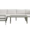 Copacabana Garten Lounge Ecksofa 3+3-Sitzer und Couchtisch braun.