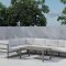 Copacabana Garten Lounge Ecksofa 3+3-Sitzer und Couchtisch braun.