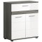 Blake Badschrank 1 Schublade 2 Türen weiß Hochglanz, grau.