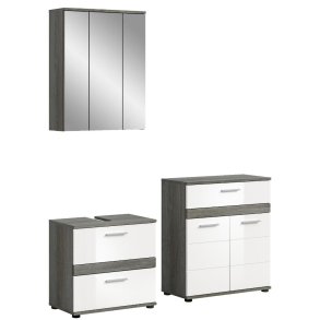 Blake Badmbelset B6 Wei hochglanz, grau.