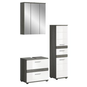 Blake Badmbelset B5 Wei hochglanz, grau.