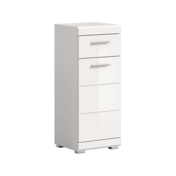 Scout Badschrank 1 Tr, 1 Schublade Wei hochglanz, wei.