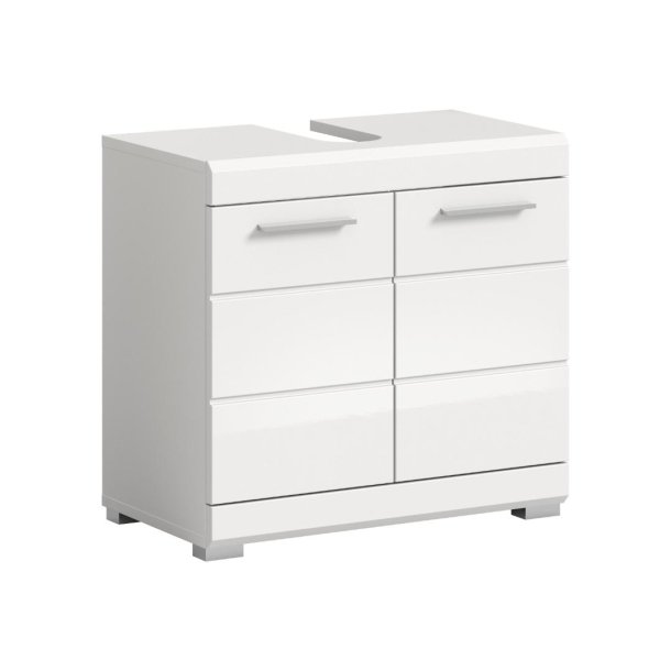 Scout Waschbeckenunterschrank 2 Tren, 2 Schubladen Wei hochglanz, wei.