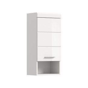 Scout Badschrank Wandhngend 1 Tr, 1 Regal Wei hochglanz, wei.
