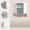 Scout Badschrank Wandhngend 2 Tren, 3 Spiegeltren, 1 Regal Wei hochglanz, wei.