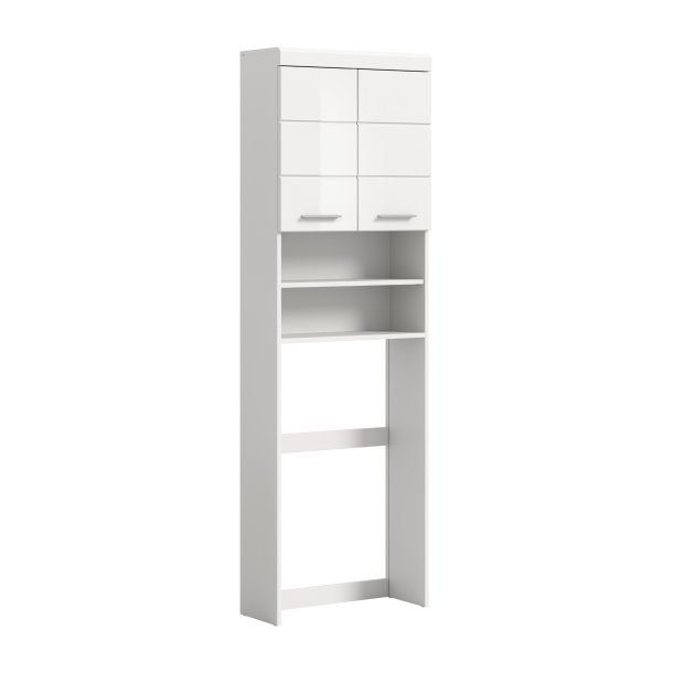 Scout Waschmaschinenschrank 2 Tren, 2 Schubladen, 3 Regale Wei hochglanz, wei.