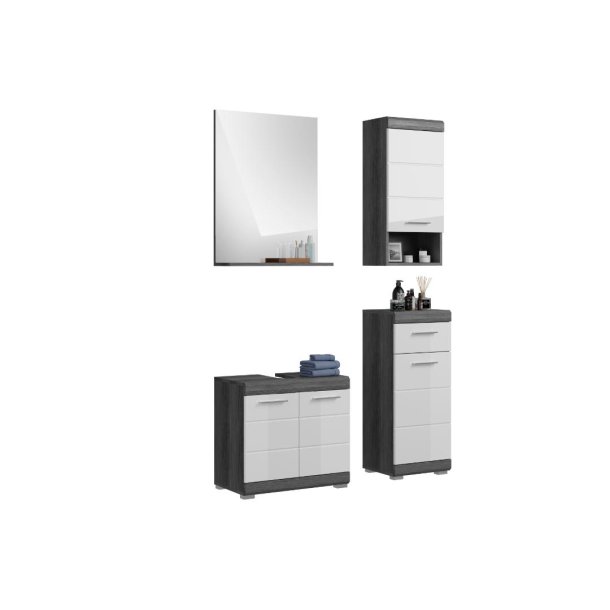 Scout Badmbelset S70 hvid hjglans, grau.