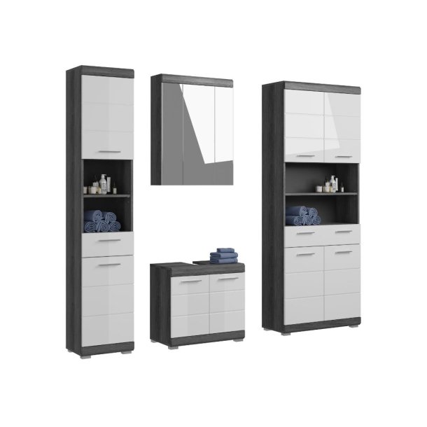 Scout Badmbelset S52 hvid hjglans, grau.