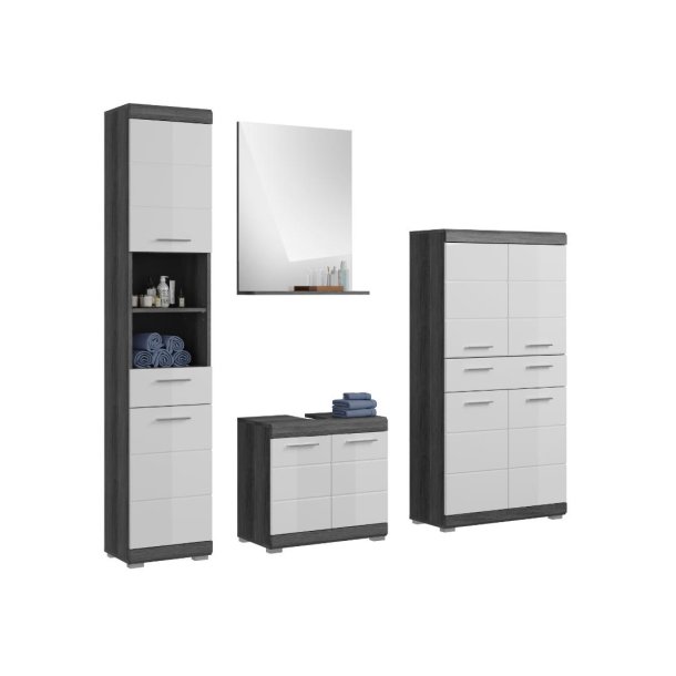 Scout Badmbelset S53 hvid hjglans, grau.