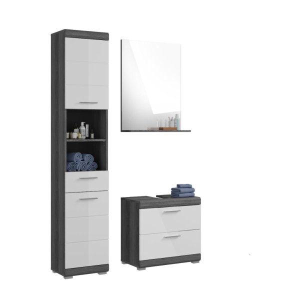 Scout Badmbelset S60 hvid hjglans, grau.