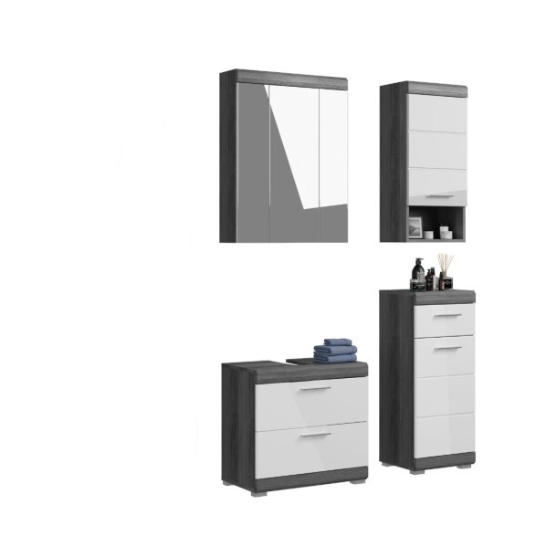 Scout Badmbelset S64 hvid hjglans, grau.