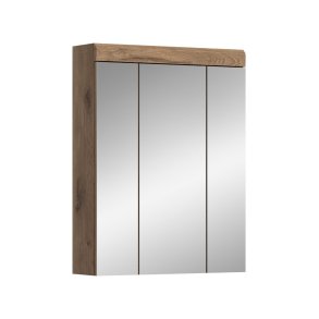 Wave Spiegelschrank Bad 3 Spiegeltren Eiche Dekor, Eiche Dekor.